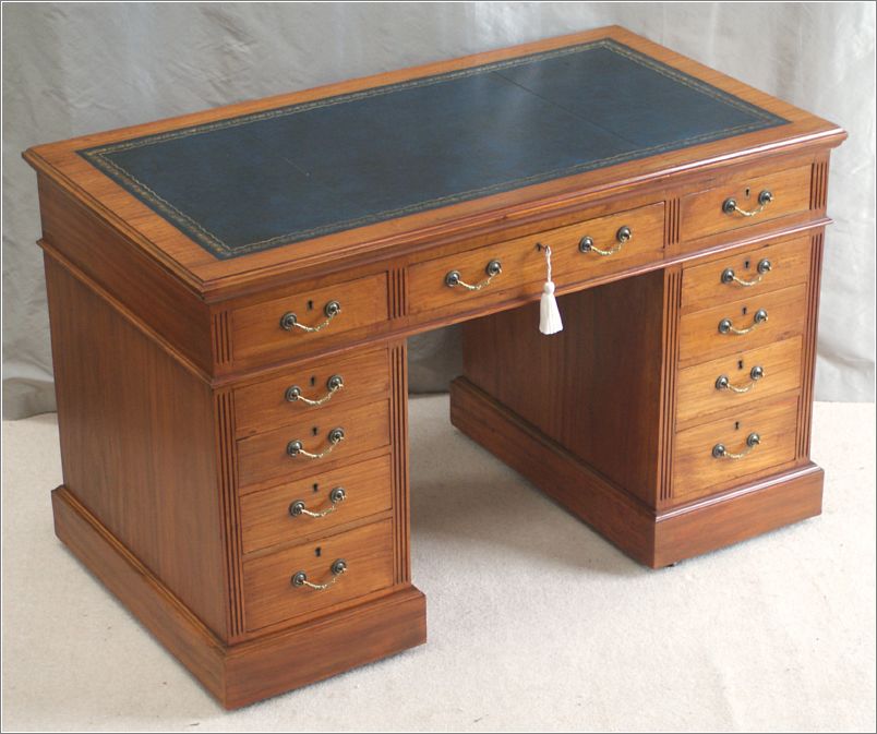 2026 Antique Small Satinwood Pedestal Desk (4)
